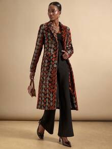 SHEIN Veneréa 女式复古风格印花长袖夹克 - 彩色 - 查看 4