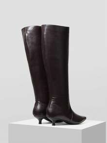 MOTF 女式尖头侧拉链及膝靴 - 咖啡棕 - 查看 8