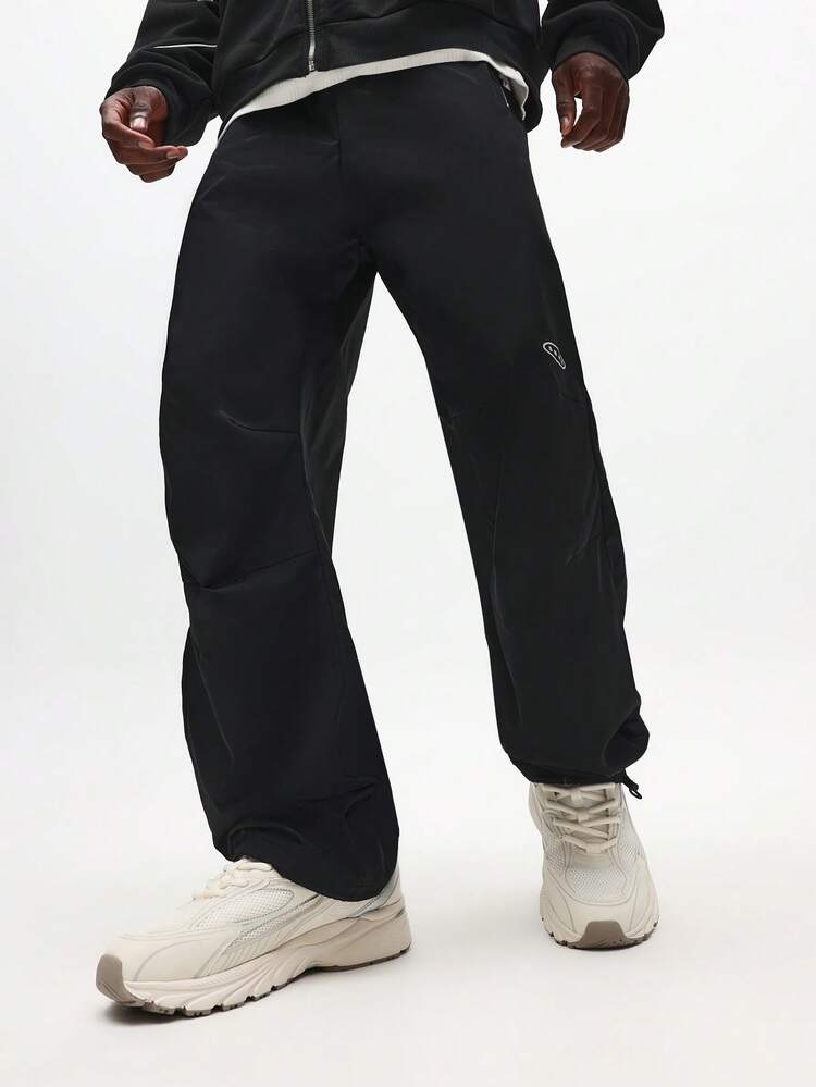 SUMWON Pantalon de jogging ample à enfiler avec cordon de serrage à l'ourlet, streetwear casual