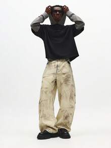 SUMWON 常规套头连帽衫，胸前印有徽标，前口袋休闲街头风格运动衫，适合日常穿着 - 黑色 - 查看 3