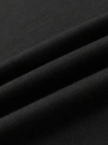 GARFIELD | SHEIN 男式字母与卡通图案圆领黑色长袖套头衫 - 黑色 - 查看 5