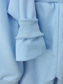 SHEIN 2pcs/Set Young Boy Cartoon Dinosaur Print Long Sleeve Sweatshirt And Jogger Pants, Casual Outfit - Multicolor - View 6