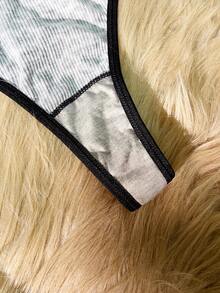 2 pièces Ensemble de sous-vêtements pour femmes avec imprimé léopard et armature