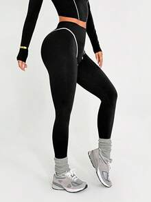 Dewbera Leggings femininas de cintura alta para exercícios diários - Preto e Branco - Ver 4