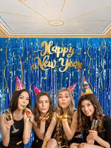 2件/包 银色金属箔帘背景幕布 流苏箔帘 生日 婚礼 订婚 迎婴派对 单身派对 圣诞节 节日庆典派对装饰 拍照道具 - 彩色 - 查看 11