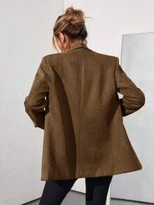 Aveloria Modichic Solid Color Fashionable Commuting OL Office Lady Design Suit Blazer  - Coffee Brown - View 2