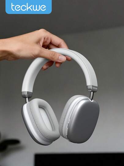 Teckwe Wireless Over-Ear Headphones With Microphone Foldable & Portable HiFi Stereo Sound Headset With Memory Foam Ear Cups