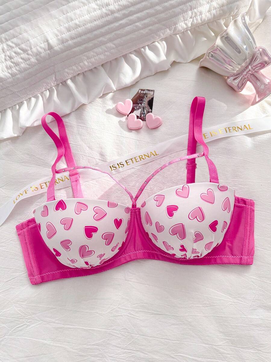 PetitDoll 1 Áo ngực có gọng đính đá hình trái tim cỡ lớn - Nhiều màu - Xem 1