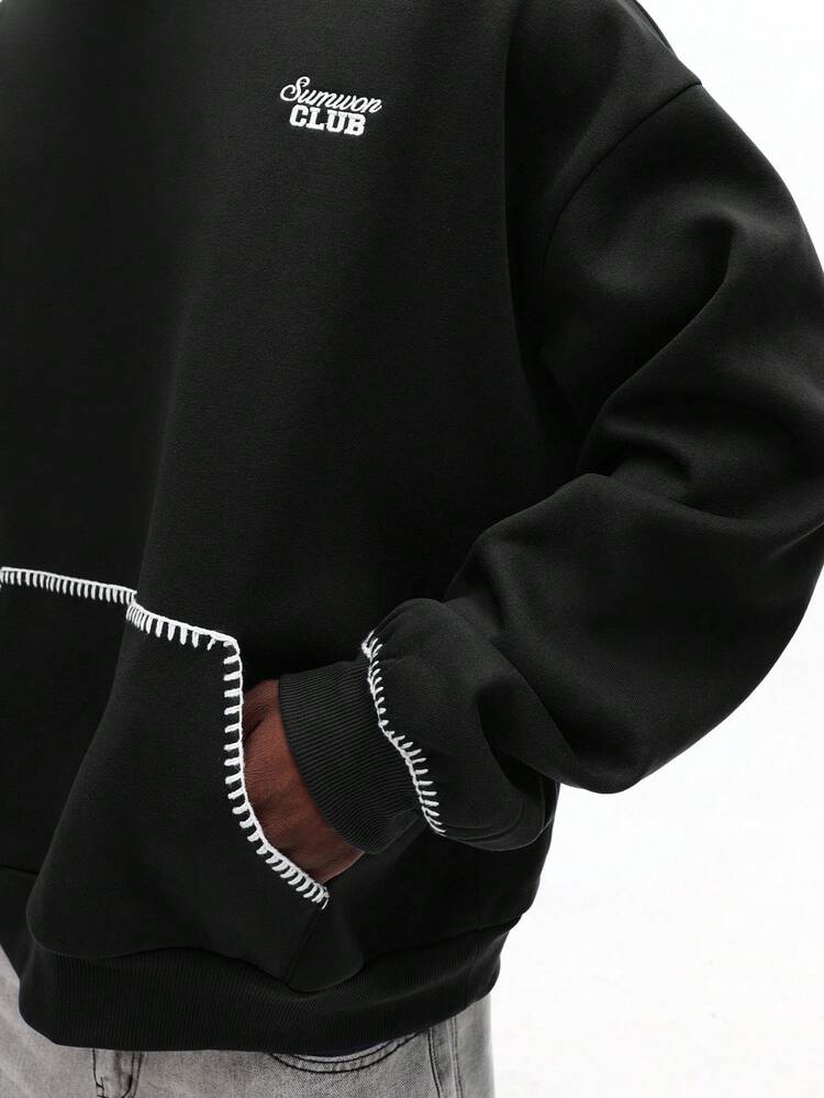 Bluza z kapturem i kontrastowymi przeszyciami