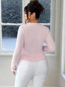 Elenzga قميص كاجوال بياقة متقاطعة وأكمام طويلة مناسب للمرأة ذات الحجم الكبير، مريح وأنيق للارتداء اليومي في فصلي الخريف والشتاء