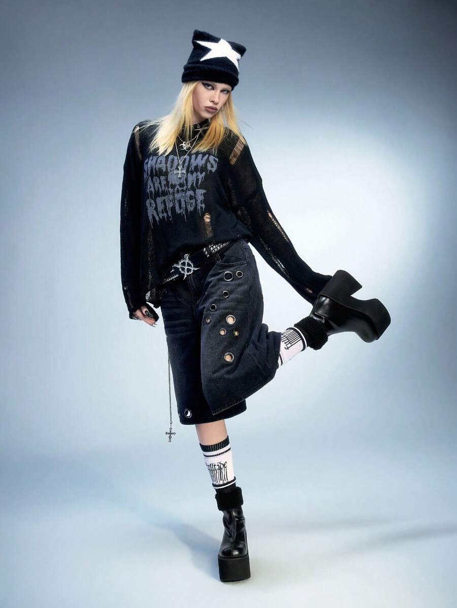 Sugerpunk Women's Fashion Back Zipper Thick Sole Elastic Faux Fur Collar Ankle Boots For Christmas - Black - View 1