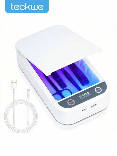 Teckwe UV Nail Tool Sterilizer Portable USB Sterilizer For Nail Tools Nail Cleaning Box Beauty Tool Cleaner Machine For Nail Salon, Tweezers, Jewelry, Phone, Manicure Tools Cleaning