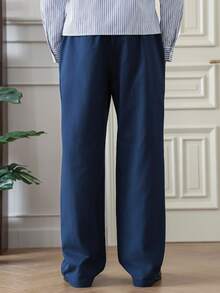 HUEFORM Pantalones casuales y versátiles de unicolor para hombres - Azul Marino - Ver 4