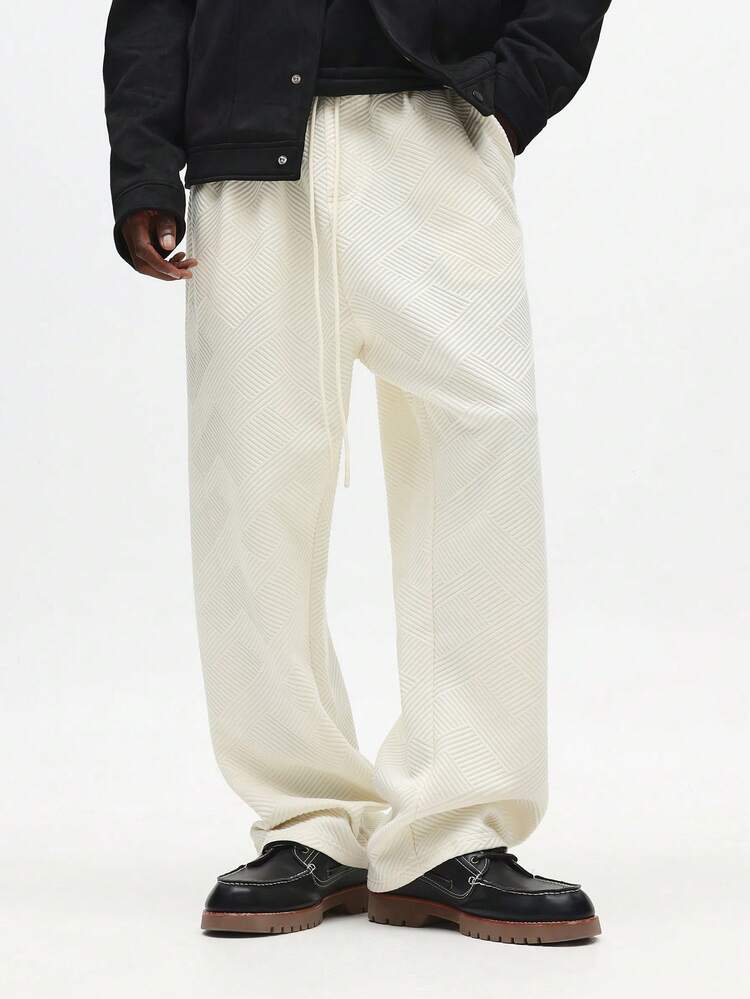 Pantalon de survêtement texturé géométrique coupe droite