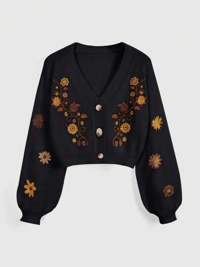 Cardigan bohémien ricamato in stile hippie e cottagecore per donna