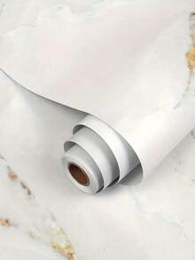1卷加厚大理石纹防水防油污自粘墙纸卷，适用于厨房台面橱柜架衬垫抽屉装饰家居装修翻新 - 白金 - 查看 3