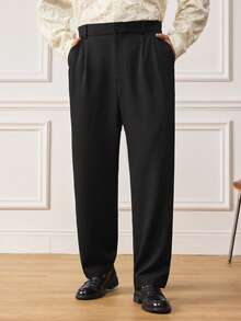 EASEVO 大码男士休闲商务百搭裤 - 黑色 - 查看 3