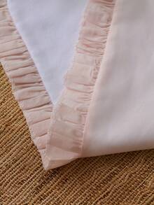 荷叶边绣花棉布粉色/米色/杏色杯垫，精致餐具杯垫，隔热垫保护桌面 - 粉色 - 查看 8