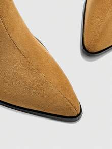 CUCCOO BIZCHIC Women's Pointed Toe Fashionable Versatile Commuting High Heel Boots - Camel - View 7