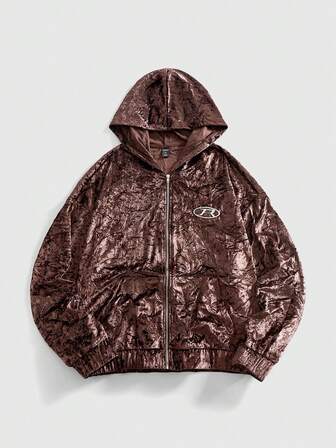 Street Life Herren Herbst modischer Samt plissierter Kapuzenpullover