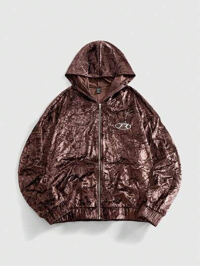 Street Life sweat-shirt à capuche plissé en velours pour hommes en automne