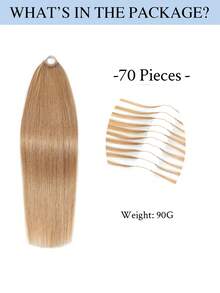 Tóc nối thẳng Remy 100% tóc thật, tóc nối móc tách sẵn, tóc nối thẳng mượt như lông vũ, tóc nối thẳng như lông vũ, tóc nối thẳng S27 màu vàng mật ong - S27 - Xem 3