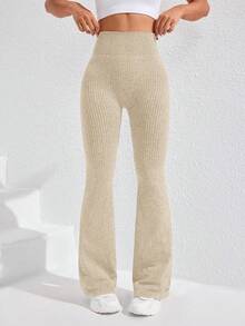 Dewbera 女士纯色高腰休闲无缝瑜伽紧身裤