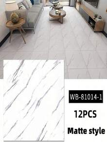 12/24pcs Faux Marble Tile Sticker, Thick PVC Waterproof Self-Adhesive Decals For Living Room, Bathroom, Kitchen, Floor And Wall Decoration Room Decor Home Decor Wallpapers Wall Paper Wallpaper Wall Stickers Wall Sticker Kitchen Accessories Kitchen Items Kitchen Decor Floor Tiles Flooring Floor Tiles Self Adhesive Floor Tiles Peel Stick Living Room Decor - 彩色 - 查看 18