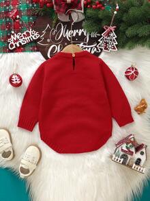 1pc Baby Green Triangle Romper, Holiday Embroidered Round Neck Long Sleeve Jumpsuit Baby Christmas Sweater Baby Girl Christmas Outfit Baby Christmas Romper Baby Girl Christmas Sweater Baby Long Sleeve Christmas Outfit Christmas Sweater For Baby Baby Girl Long Sleeve Christmas Outfit Christmas Outfit Baby Girl Sweater For Baby Baby Christmas Outfit Dress Christmas For Baby Girl Red Christmas Romper Baby Christmas Tree Baby Girl Christmas Outfit Spring Fall