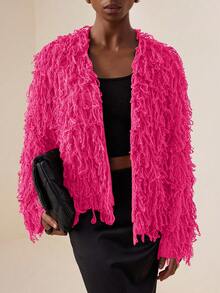 EMERY ROSE 毛茸茸针织开衫、长袖上衣