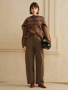 Arave Women's Arctic Fleece Fabric Loose Fit Diamond Placket Design Everyday Casual Cardigan    Sweater Winter Clothes Without Scarf - Multicolor - View 2