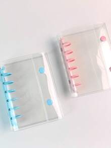 A7 Color Transparent Portable Binder Double Snap Design Is More Beautiful Photo Storage Bag Can Be Used As A Photo Album To Save Money Planner Handbook Notebook Sticker Book Office Stationery Supplies School Supplies, Back To School - 彩色 - 查看 5