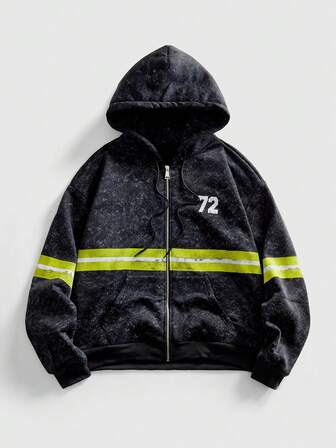 Street Life Men's Casual Contrast Color Striped Hoodie, Autumn/Winter