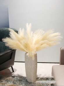 10Pcs/20Pcs-Artificial Reed Grass Boho Decor Faux Pampas Grass Large Tall Fluffy Artificial Fake Flower Bulrush Reed Grass For Vase Filler Farmhouse Home Kitchen Bohemian Decoration, Room, Wedding Party Decor (Beige), Valentine's Day, Gift,Fall Decor,Autumn,Fake Plants - Beige - View 6