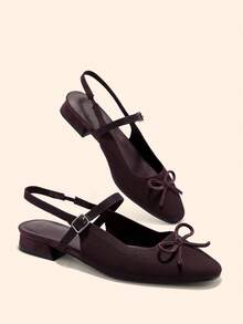 CUCCOO BASICS Giày lười nữ thường ngày có thiết kế khóa thắt nơ và họa tiết da báo - Cà phê nâu - Xem 2