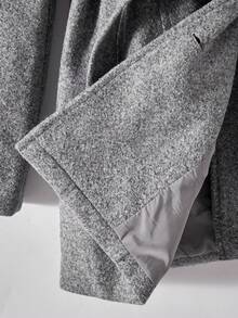 SHEIN Abrigo elegante y refinado para niñas preadolescentes, estilo largo ajustado con cintura esponjosa de patchwork, adecuado para ir al trabajo y actividades al aire libre, abrigo de moda de alta gama con jacquard lujoso