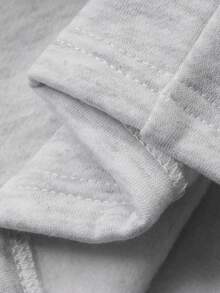 DAZY Conjunto de ropa de estar en casa de mujer con estampado de letras en felpa, conjunto de ropa de estar cómoda para el invierno - Gris - Ver 9