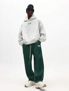 SUMWON Conjunto a juego de sudadera con capucha y pantalones de chándal con textura y cordón para hombre - Multicolor - Ver 1