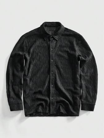 Grunge Punk Camicia casual a maniche lunghe monopetto in stile gotico scuro da uomo