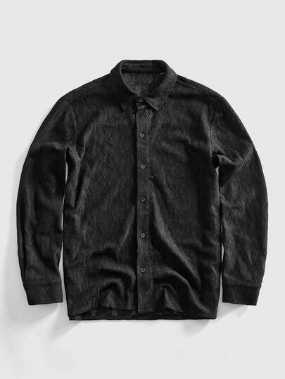 Grunge Punk Camicia casual a maniche lunghe monopetto in stile gotico scuro da uomo