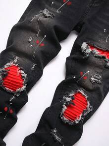 Manfinity LEGND 男士撞色休闲牛仔裤 - 灰色 - 查看 3