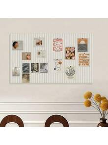 1 Pcs No-Drill Vertical Rectangular Modern Fabric Frame Wall-Mounted Felt Board For Photo Wall, Bulletin Board, Memo Board, Diy Craft - Removable, With Soft Cork Board And Memo Board, For Wall Decor, Room Decor, Party Photo Display, Surprise Announcements, Wall Storage In Bedroom, Study, Living Room, Office, Classroom, Dorm Home Decor Back To School School Supplies,Fall Decor,Christmas Decorations Boys Backpack, Halloween, Backpack School. Clear Backpack, School, Halloween Costume. - Multicolor - View 4