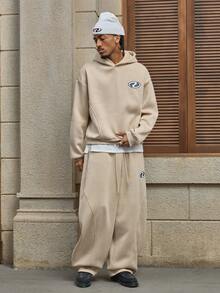 AXEPEAK 男士落肩长袖休闲宽松连帽衫套装