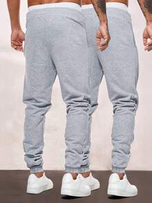 Manfinity Homme 2 paquets Pantalons de survêtement amples à taille élastique pour hommes