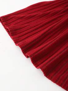 Elladie kids Tween Girl Casual Elegant Brushed Bow Knit Dress, V-Neck Long Sleeve, Suitable For School, Autumn/Winter Princess Halloween/Christmas Party  Dresses - Burgundy - View 5