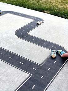 卡通 DIY 道路軌道交通與紙膠帶鐵路道路膠帶汽車火車轉角貼紙，居家裝飾貼紙、牆貼、乙烯基貼紙，春季裝飾品 Rama 裝飾貼紙禮物，生日畢業禮 - 彩色 - View 6