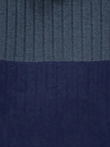 EMERY ROSE 加大码V领环扣拉链装饰长袖柔软针织罗纹毛绒三色拼接休闲卫衣 - 彩色 - 查看 8