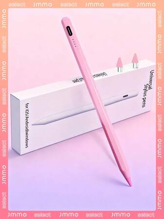 JMMO Universal Capacitive Touch Stylus Pen, Suitable For IOS And Android Tablets And Smartphones, Dual Replacement Tips. Can Be Used For Writing, Touch, Drawing, Note-Taking. With Status Indicator Light, One-Touch Operation, Magnetic Attachment, Replaceable Tips, Extra-Long Standby