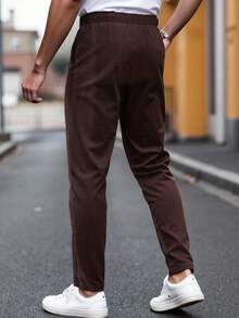 Manfinity Bizformal Quần bóng thời trang đa năng dành cho nam đi làm - Màu Đỏ Sâu - Xem 8