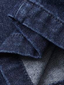 Livesso 女式休闲高领上衣和牛仔裤套装，秋季 - 藍色 - 查看 7